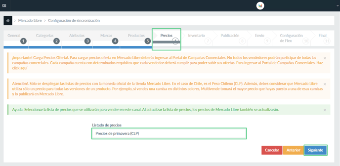 Configuración de conexion meli - 8