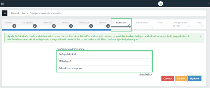 Configuración de conexion meli - 9